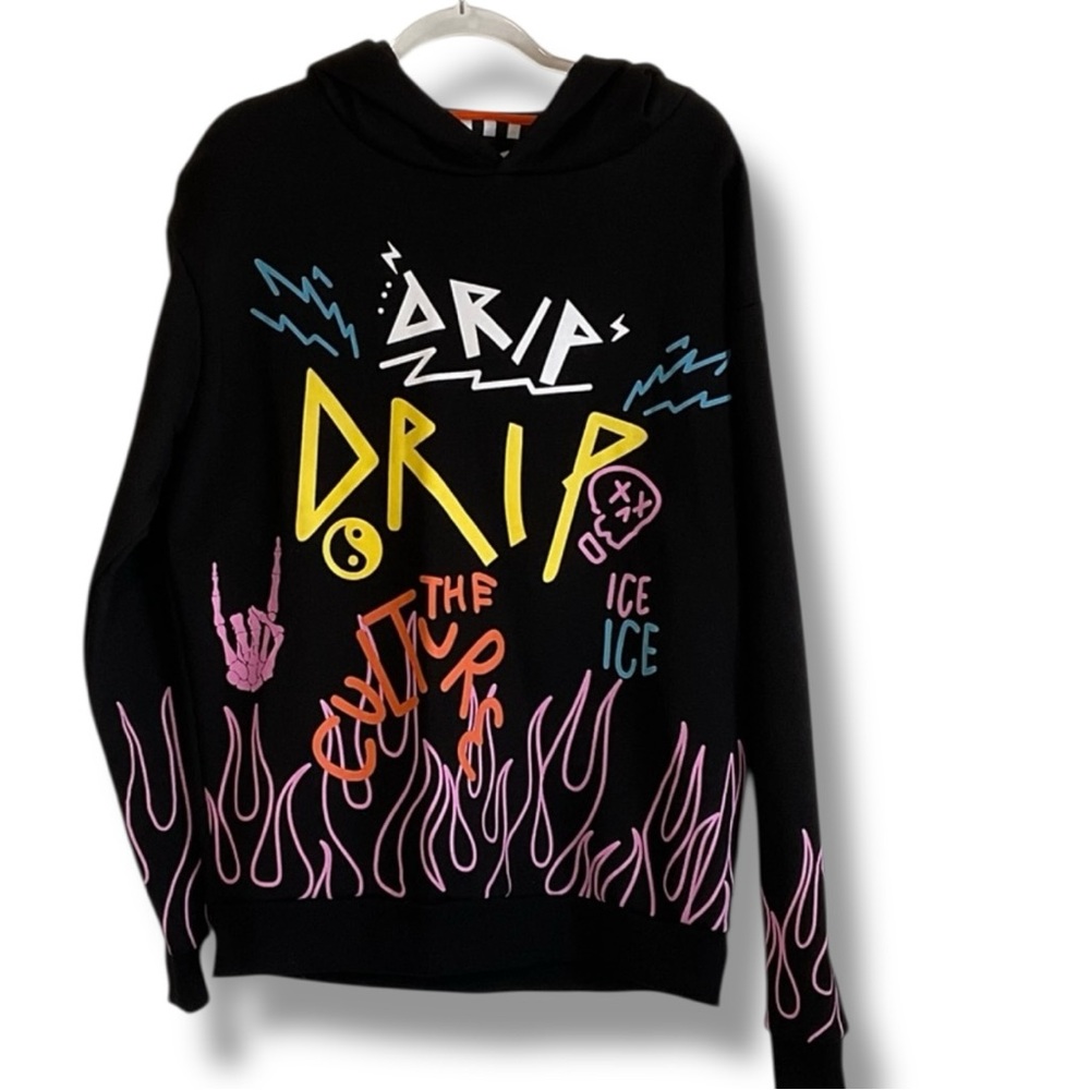 Ricky Singh Hoodie Sweatshirt Mens Black Graphic Streetwear 90s Skater Sze Large